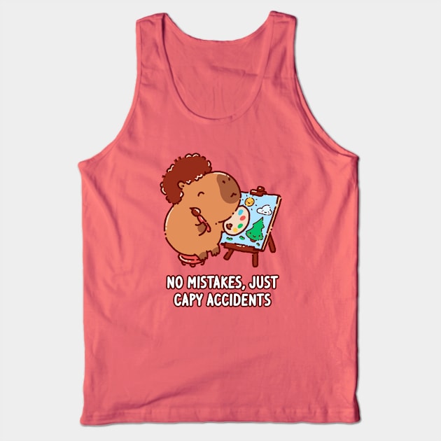 Capybara painting, no mistakes, just happy accidents Tank Top by Tinyarts